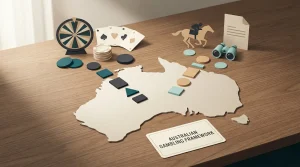 Editorial illustration of Australian online gambling rules