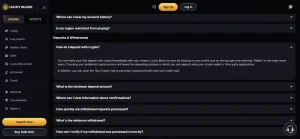 Lucky Block wallet deposit and withdrawal interface